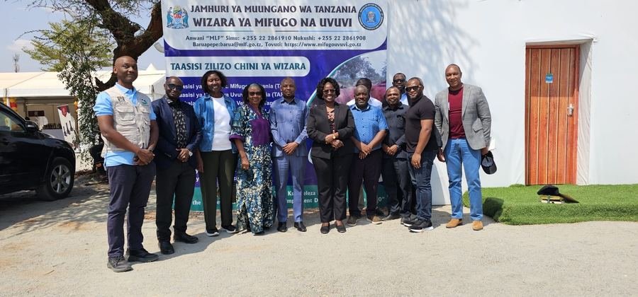 With Tanzania's Ministry of Livestock and Fisheries, group photo at a partner event